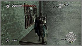 Na szczycie przemieszczamy się w prawo po krawędzi i wdrapujemy się na belkę [1] - z niej skaczemy na następną i w końcu na platformę - Wenecja - Kryjówka Templariuszy | Lokacje dodatkowe w Assassins Creed II - Assassins Creed II - poradnik do gry