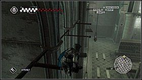 U góry przeskakujemy na przeciwległą stronę [1] i przemieszczamy na wystającą belkę - Wenecja - Kryjówka Templariuszy | Lokacje dodatkowe w Assassins Creed II - Assassins Creed II - poradnik do gry