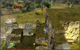 Użyj bicza na chwytaku [1] , a kiedy na dół zjedzie platforma, skorzystaj z niej, aby dostać się na półkę skalną z prawej - Wąwóz w dżungli (bonus) | Kryształowa Czaszka Akt II | LEGO Indiana Jones 2 - LEGO Indiana Jones 2: The Adventure Continues - poradnik do gry