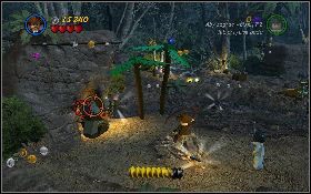 Następne znajdziesz na szczycie skały na początku etapu [1] - Odliczanie przy ognisku (bonus) | Kryształowa Czaszka Akt III - LEGO Indiana Jones 2: The Adventure Continues - poradnik do gry