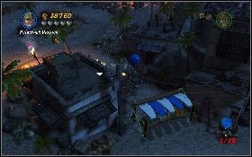 Jadąc dalej wzdłuż drogi z lewej dojedziesz do okrągłego placu - Pustynny pęd (bonus) | Poszukiwacze Zaginionej Arki | LEGO Indiana Jones 2 - LEGO Indiana Jones 2: The Adventure Continues - poradnik do gry