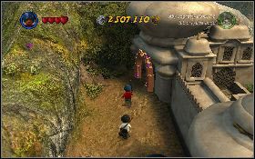 Aby dotrzeć do tego etapu musisz rzucić mieczem w linę [1] na lewo od pałacu - Na ratunek księżniczce (bonus) | Świątynia Zagłady | LEGO Indiana Jones 2 - LEGO Indiana Jones 2: The Adventure Continues - poradnik do gry