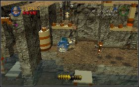 Zniszcz klocki przy pomocy bazooki [1] , podnieś płaski klucz i przy jego pomocy napraw niebieski mechanizm [2] - Na ratunek księżniczce (bonus) | Świątynia Zagłady | LEGO Indiana Jones 2 - LEGO Indiana Jones 2: The Adventure Continues - poradnik do gry