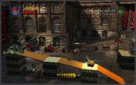 Następnie stań ciężarówką na dużym przycisku w centrum lokacji [1] , a na koniec wjedź motorem na szczyt rampy [2] - Niebezpieczne parkowanie (bonus) | Ostatnia Krucjata | LEGO Indiana Jones 2 - LEGO Indiana Jones 2: The Adventure Continues - poradnik do gry