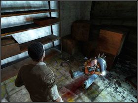 Z szafki #1 na klatce schodowej wyciągamy strzykawkę - [Opis przejścia - Jennings] cz. 1 | Piła - Piła - poradnik do gry