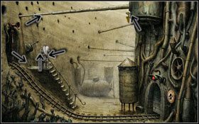 Zsuwamy nasz korpus, a następnie sięgamy do tablicy kontrolnej po prawej #1 - [Opis przejścia] Scena 03 Machinarium - Machinarium - poradnik do gry