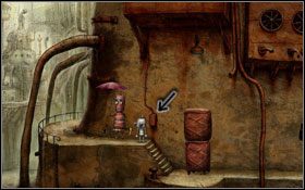 Stajemy za kontenerami ustawionymi jeden na drugim i przesuwamy je w lewo #1 - [Opis przejścia] Scena 09 | Machinarium - Machinarium - poradnik do gry