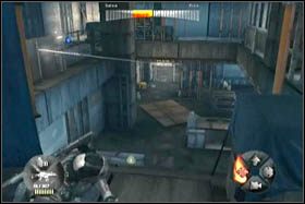 Wchodząc do pomieszczenia, trafisz na dwupoziomowe starcie - [Opis przejścia - Etap 1] cz. 3 - Army of Two: The 40th Day - poradnik do gry