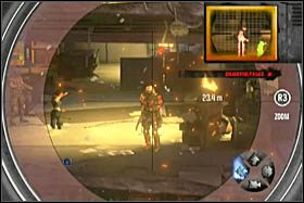 Dotrzesz w ten sposób do otwartej przestrzeni, gdzie po drugiej stronie dostrzeżesz dwóch napastników nękających cywili ZAKŁADNICY - 2 - [Opis przejścia - Etap 2] cz. 2 - Army of Two: The 40th Day - poradnik do gry