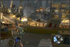 Gdy we dwoje znajdziecie się na górze, przejdź krętym korytarzem, aż dotrzesz do miejsca z cywilami ZAKŁADNICY - 2 - [Opis przejścia - Etap 4] cz. 2 - Army of Two: The 40th Day - poradnik do gry