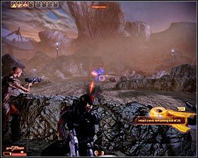 Po znalezieniu się na powierzchni planety (sektor [Daratar - Skład Zaćmienia]) radzę zapisać stan gry, gdyż misja ta będzie mogła zakończyć się niepowodzeniem nie tylko w przypadku śmierci głównego bohatera - Mass Effect 2: Przemytniczy skład Zaćmienia - opis przejścia, solucja - Mass Effect 2 - poradnik do gry