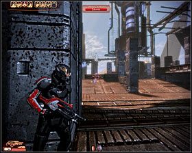 Dalej rozstawionych przeciwników dobrze byłoby zaskoczyć poprzez wybranie pokazanego na pierwszym screenie prawego korytarza - Mass Effect 2: Opanowana kopalnia - opis przejścia, solucja - Mass Effect 2 - poradnik do gry