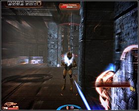 Po zlikwidowaniu pierwszej grupy wrogów przesuń się z drużyną w lewo - Mass Effect 2: Opanowana kopalnia - opis przejścia, solucja - Mass Effect 2 - poradnik do gry