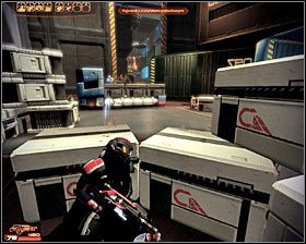 Podejdź trochę do przodu, a zostaniesz zaatakowany przez grupkę mechów LOKI - Mass Effect 2: Garrus, Oko za oko - opis przejścia, solucja - Mass Effect 2 - poradnik do gry