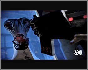 Możesz już zejść po schodach na niższe piętro i włamać się do pokazanego na pierwszym screenie terminalu, dzięki czemu pozyskasz nowy plan projektu badawczego - Mass Effect 2: Mordin, Stara krew - opis przejścia, solucja - Mass Effect 2 - poradnik do gry