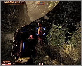 Przejdź do dalszej części obozu, a będziesz musiał stoczyć krótką walkę z mechami LOKI, które pojawią się w pokazanym na pierwszym screenie miejscu - Mass Effect 2: Jacob, Dar wielkości - opis przejścia, solucja - Mass Effect 2 - poradnik do gry