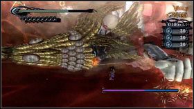 Gdy ostatni kryształ pęknie, wbiegamy na górę i atakujemy główną twarz bossa [1] - Epilogue - Requiem (2) | Opis przejścia Bayonetta - Bayonetta - poradnik do gry