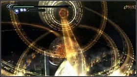 Na dole niszczymy czerwone kule przytrzymujące zbiornik [1] - Chapter XV: A Tower of Truth (2) | Opis przejścia Bayonetta - Bayonetta - poradnik do gry