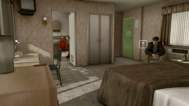 Podnieś się z krzesła i za każdym razem w motelu sprawdzaj pudełko po butach zawierające origami - Motel (The Motel) | Opis przejścia Heavy Rain - Heavy Rain - poradnik do gry