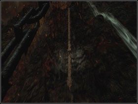 Bujając się wskocz na drabinę po lewej - Opis przejścia - Greed (5) | Kompletny opis przejścia Dantes Inferno - Dantes Inferno - poradnik do gry