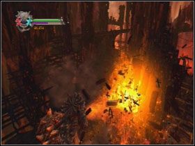 Dwukrotnie buchnij ogniem w bramy piekieł(naciśnij i przytrzymaj kółko , podmuchem kieruj lewym drążkiem ) - Opis przejścia - Anger (3) | Kompletny opis przejścia Dantes Inferno - Dantes Inferno - poradnik do gry