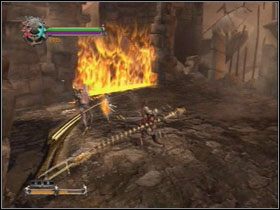 Przeskocz na odłam skalny, a z niego na ziemię - Opis przejścia - Violence (2) | Kompletny opis przejścia Dantes Inferno - Dantes Inferno - poradnik do gry