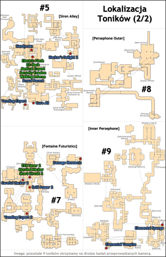 2 - Toniki - mapki | Porady do BioShock 2 - BioShock 2 - poradnik do gry