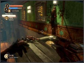 11 - Po użyciu odkrytego kodu - 1919, zrobi się ciemno, śluza odrobinę się podniesie, a Lamb rozpocznie przemowę - Siren Alley (2) | Opis przejścia BioShock 2 - BioShock 2 - poradnik do gry
