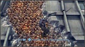 Wykorzystując metalowe rury [1] , przechodzimy na drugi budynek i kontynuujemy wspinaczkę [2] - Ulice miasta | Opis przejścia Darksiders - Darksiders - poradnik do gry