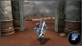 Niestety, po wejściu na górę podłoga się zawali [1] , a my wylądujemy zaraz obok sali pełnej przeciwników [2] - Seraphim Hotel | Opis przejścia Darksiders - Darksiders - poradnik do gry