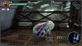 Na torach zaatakuje nas kolejna grupka demonów [1] , a zaraz obok znajdziemy skrzynię i mechanizm [2] - The Hollows (3) | Opis przejścia Darksiders - Darksiders - poradnik do gry