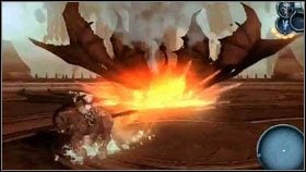 Po kilku szarżach przeciwnik wzleci w powietrze [1] i spróbuje nas zmiażdżyć podczas lądowania [2] - Destroyer/Abaddon | Opis przejścia Darksiders - Darksiders - poradnik do gry