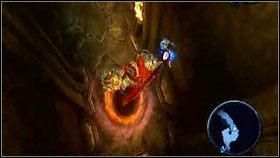 Możemy stąd zrobić kolejną naładowaną dziurę, ale tym razem na szczycie lewitującej skały [1] - Champion Artifact i Overlord Artifact | Sekrety Darksiders - Darksiders - poradnik do gry