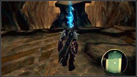 Gdy zatrzymamy wiertło jednej z wież na pustyni, wskakujemy do odkrytej dziury - Lifestones (2) | Sekrety Darksiders - Darksiders - poradnik do gry