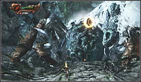Jeśli wszystko pójdzie zgodnie z planem, znowu wylądujesz na Gai i po raz kolejny zmierzysz się z mini bossem - Góra Olimp (2) | Opis przejścia God of War III - God of War III - poradnik do gry