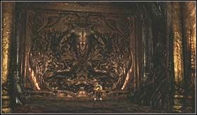 Po zakończonej rozmowie, nim udasz się w dalszą drogę, skręć w lewo i podejdź do zamkniętego przejścia - Kuźnia (1) | Opis przejścia God of War III - God of War III - poradnik do gry