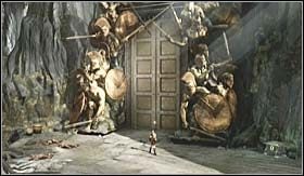 W ten sposób znajdziesz się przed zamkniętymi drzwiami, aby je otworzyć, będziesz musiał stoczyć bój z nowym typem przeciwnika - nieumarłymi legionistami w zbrojach - Miasto Olimpia (1) | Opis przejścia God of War III - God of War III - poradnik do gry