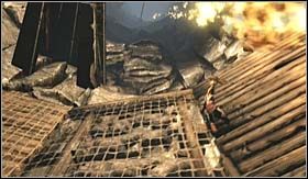 Po kilku skokach dotrzesz do miejsca, gdzie zmuszony będziesz wspinać się w górę rozciągniętej siatki - Łańcuch Równowagi | Opis przejścia God of War III - God of War III - poradnik do gry