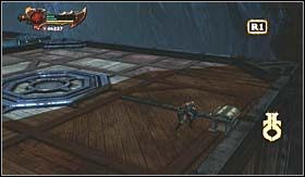 Udaj się tam korzystając z tych sześcianów, ulokowanych najbardziej po prawej stronie - Labirynt (3) | Opis przejścia God of War III - God of War III - poradnik do gry