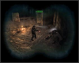 Po znalezieniu się w większej lokacji radziłbym pozostać na torach i z tego miejsca #1 wyeliminować widocznych przed Tobą wrogów - Front Line* (3) | Opis przejścia Metro 2033 - Rozdział 4 - Metro 2033 - poradnik do gry