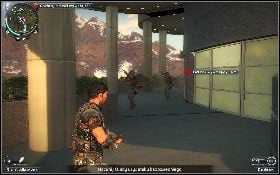 Po rozbrojeniu ładunku wbiegnij na dach łącznika [1] i zacznij biec do drugiego budynku - Nalot na kasyno | Opis przejścia Just Cause 2 - Agencja - Just Cause 2 - poradnik do gry