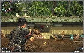 Idąc dalej dojdziesz do bramy, za którą będzie samochód z karabinem [1] - Zajęcie twierdzy (Chłopcy z zabawkami) | Opis przejścia - Ularowcy III - Just Cause 2 - poradnik do gry