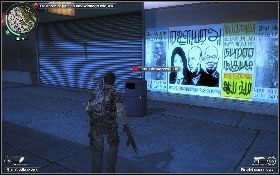 Kiedy zabijesz już rywala, podejdź do zdjęć [1] , które znajdziesz przy jego ciele i udaj się z nimi do wyznaczonego kosza na śmieci [2] , pełniącego rolę skrytki i włóż do środka zdjęcia - Pościg za paparazzi | Opis przejścia Just Cause 2 - Karaluchy I - Just Cause 2 - poradnik do gry