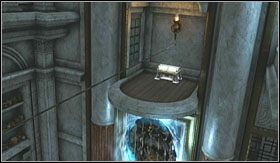 Aby zdobyć to wzmocnienie (jedno z wielu w tym pomieszczeniu), musisz wystrzelić linę w teleporter po lewej stronie, gdy balista jest podniesiony - Oczy Gorgon | Trofea w God of War III - God of War III - poradnik do gry