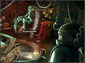 Następnie podejdź do urządzenia, z którego wydobywa się para - Miasto kretów | Opis przejścia Simon the Sorcerer 5 - Simon the Sorcerer 5: Kto nawiąże kontakt? - poradnik do gry