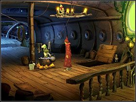 Posiadanym młotem rozwal stojącą przy łóżku w kajucie figurkę figlarnego chłopca - Kosmos (2) | Opis przejścia Simon the Sorcerer 5 - Simon the Sorcerer 5: Kto nawiąże kontakt? - poradnik do gry