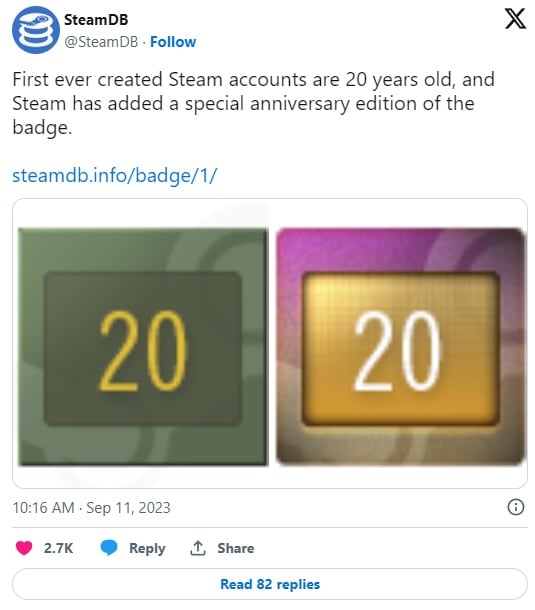 Steam ma już 20 lat, Valve nagrodziło najstarszych użytkowników - ilustracja #2