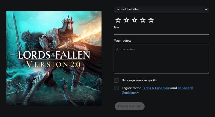Źródło: playstation.com | Własne - Gracze mogą zrecenzować swoje gry na PlayStation 5, ale tylko wydania cyfrowe - wiadomość - 2025-10-10