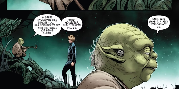 Gwiezdne wojny w końcu wyjaśniają, jak Luke Skywalker zdobył swój zielony miecz świetlny. Ma to związek z Yodą - ilustracja #1