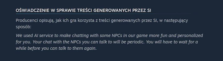 Valve zaktualizowało politykę Steam dotyczącą sztucznej inteligencji. To słodko-gorzka informacja dla deweloperów - ilustracja #1